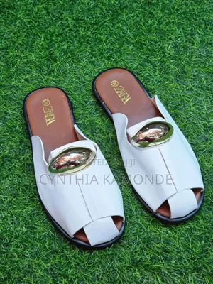 Gold Buckle Slip on Sandals