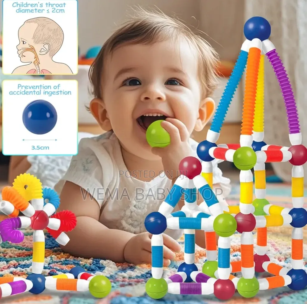 136PCS Flexible Magnetic Tube Blocks