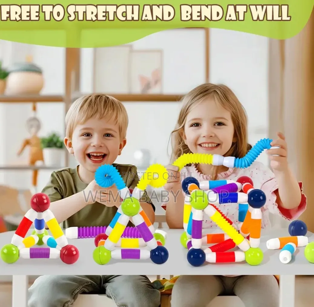 136PCS Flexible Magnetic Tube Blocks