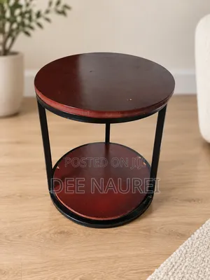 Rustic 2-Tier Round Side Table / Coffee Table