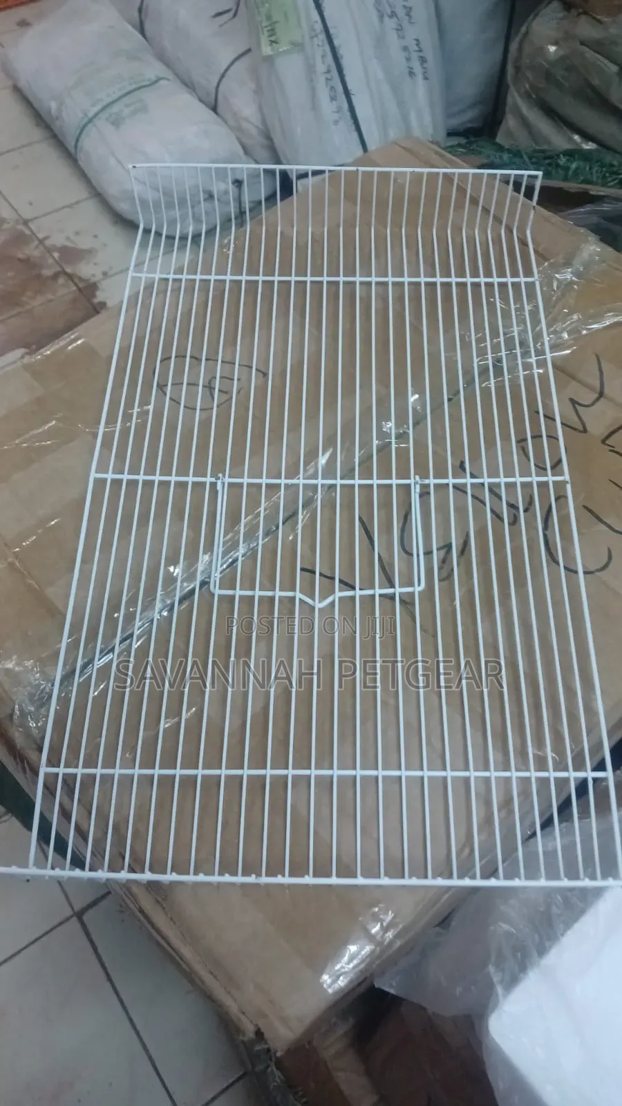 Metal Wire Pet Cage With a Removable Plastic Base Tray, Bottle, Wheel