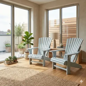 Set of 2 Luxury White Outdoor Lounge / Patio Chairs