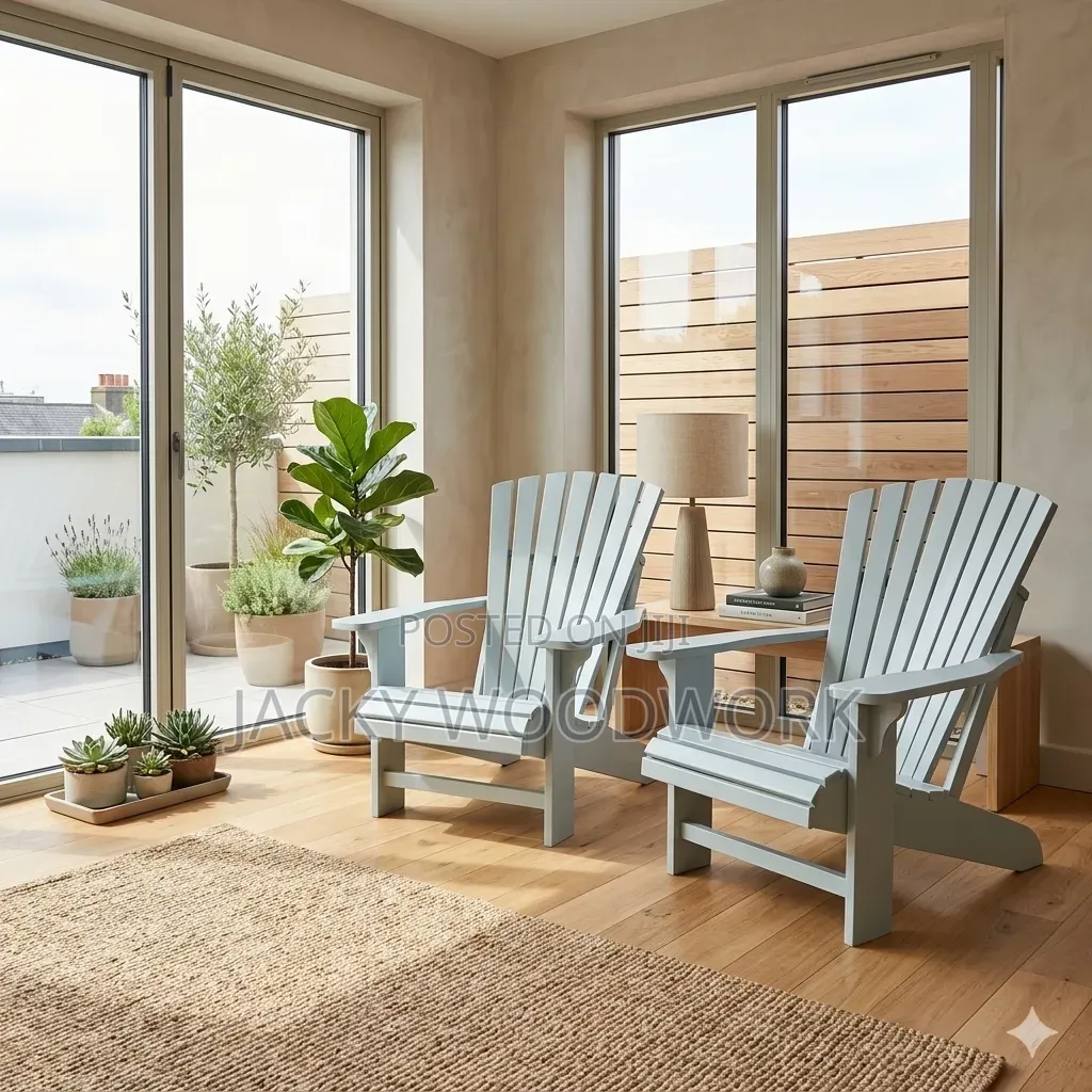 Set of 2 Luxury White Outdoor Lounge / Patio Chairs