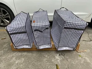 .*Quilt Duvet/Closet Organizer* Checked Non Wooven Fabric Za