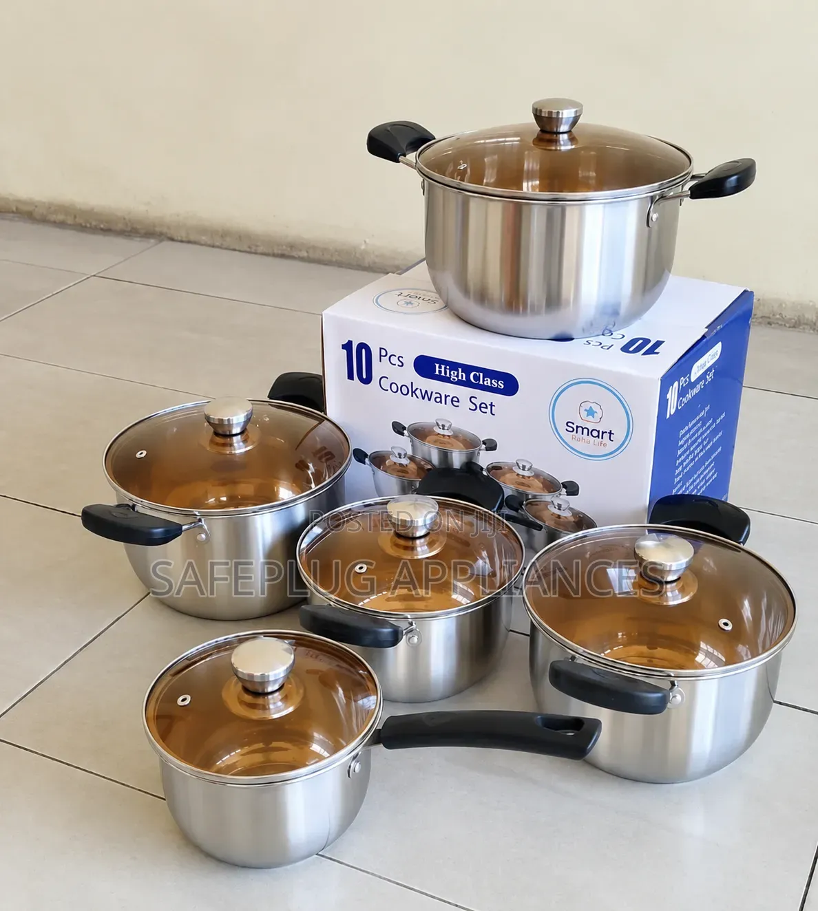 Smart Raha Life 10pc Induction Cookware Set – Stainless Steel Set