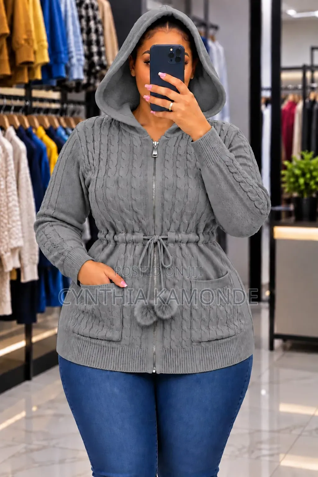 Hooded Zipper Sweater