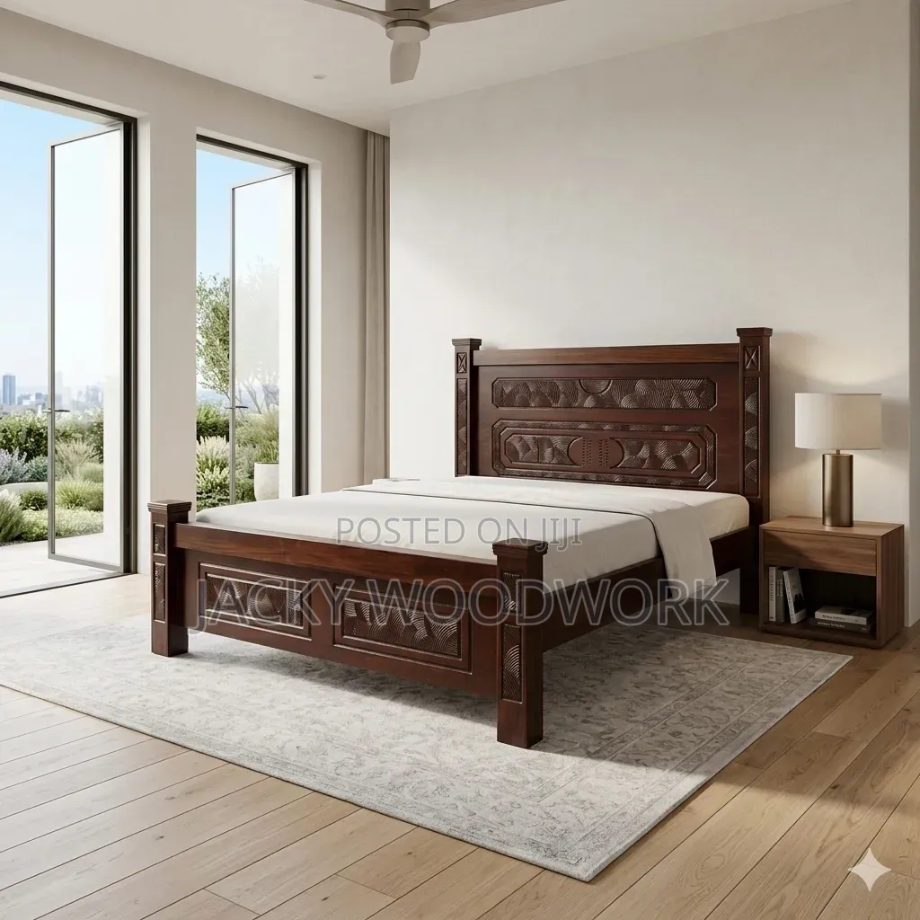 Elegant 5x6 Hardwood Double Bed Frame