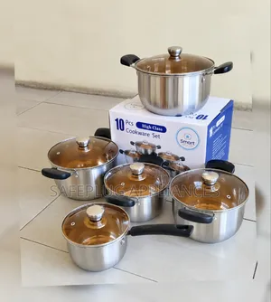 Smart Raha Life 10 Pieces Stainless Steel Pots Cookware Set