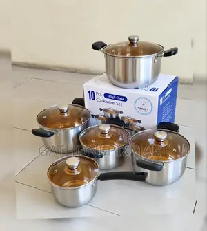 Smart Raha Life 10 Pieces Stainless Steel Pots Cookware Set