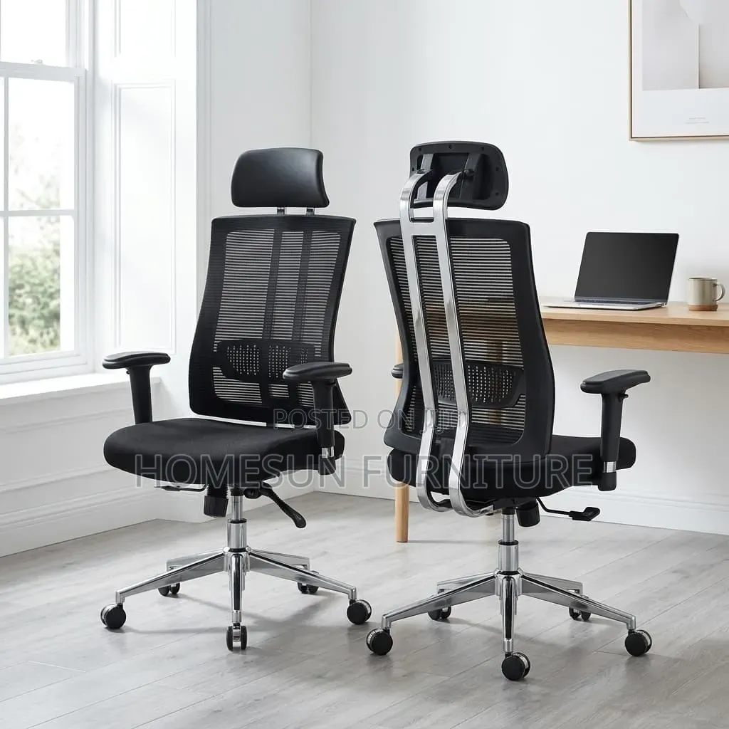 Orthopedic Office Chair With Metallic Spo