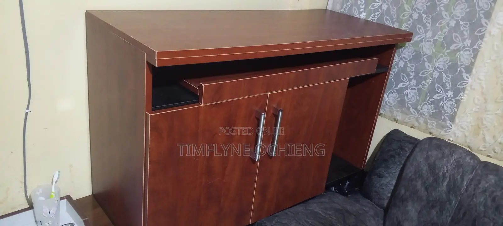 Computer Desk With Cabinet - Good Condition