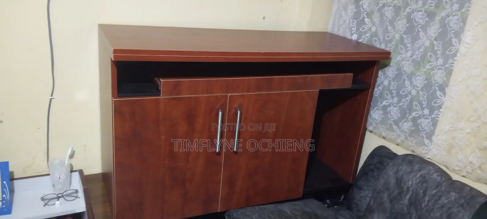 Computer Desk With Cabinet - Good Condition
