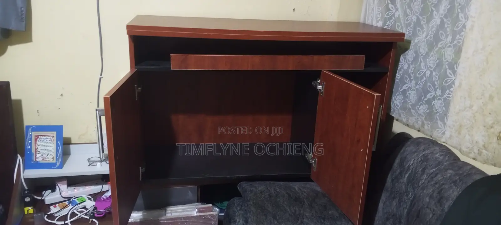 Computer Desk With Cabinet - Good Condition