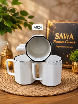 Hexagon Concise Ceramic Cups