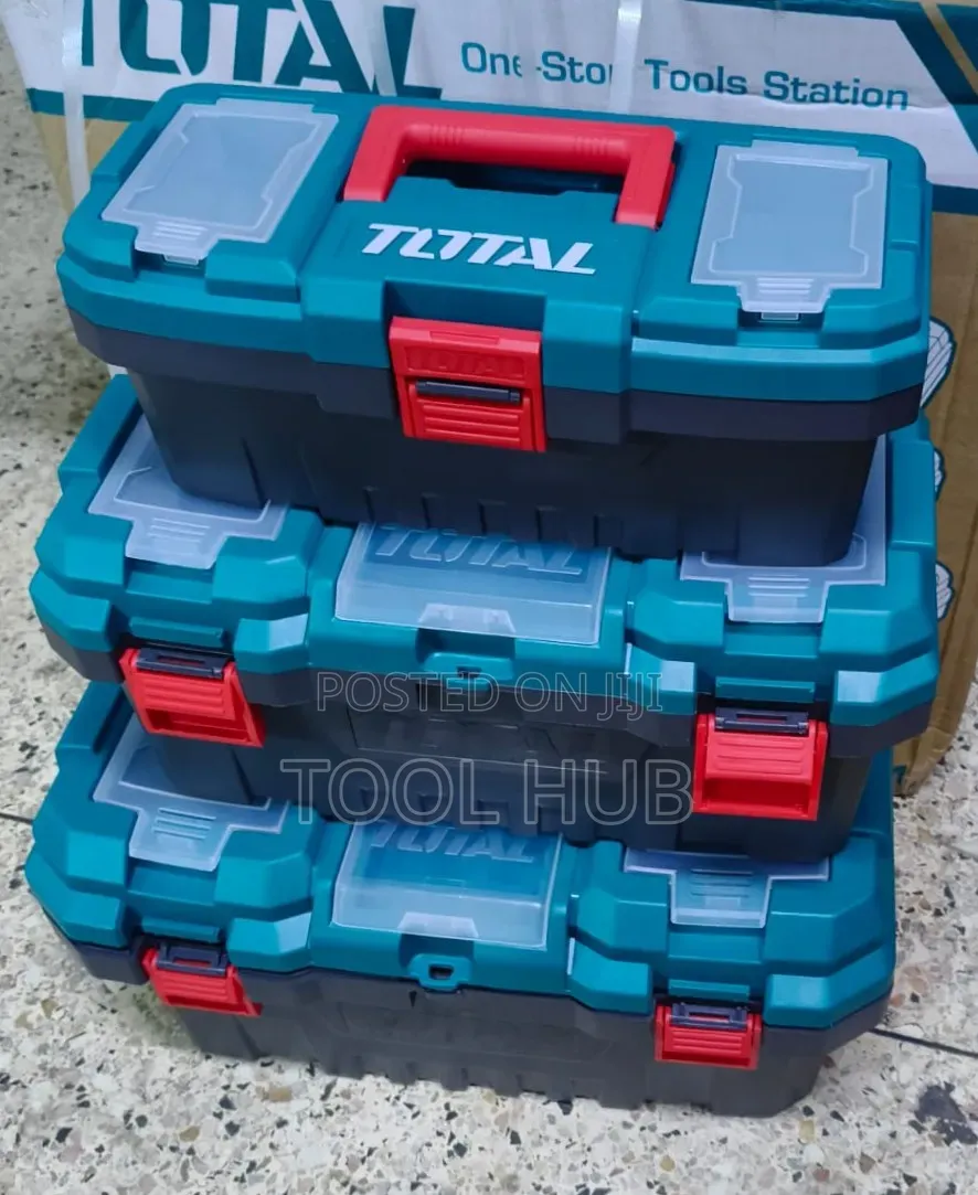 TOTAL 3 PCS Plastic Tool Boxes Set 20"17"14"