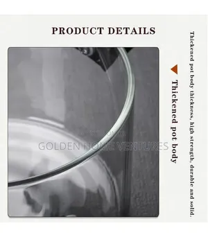 2.5L Transparent Glass Cooking Pot Heat Resistant With Wooden Handles
