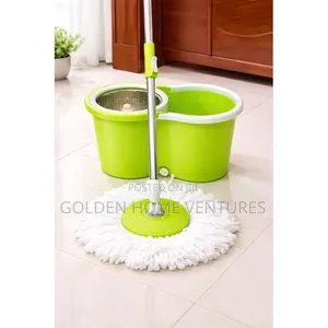 Microfiber Spin Mop and Bucket Set With Extra Refill Head