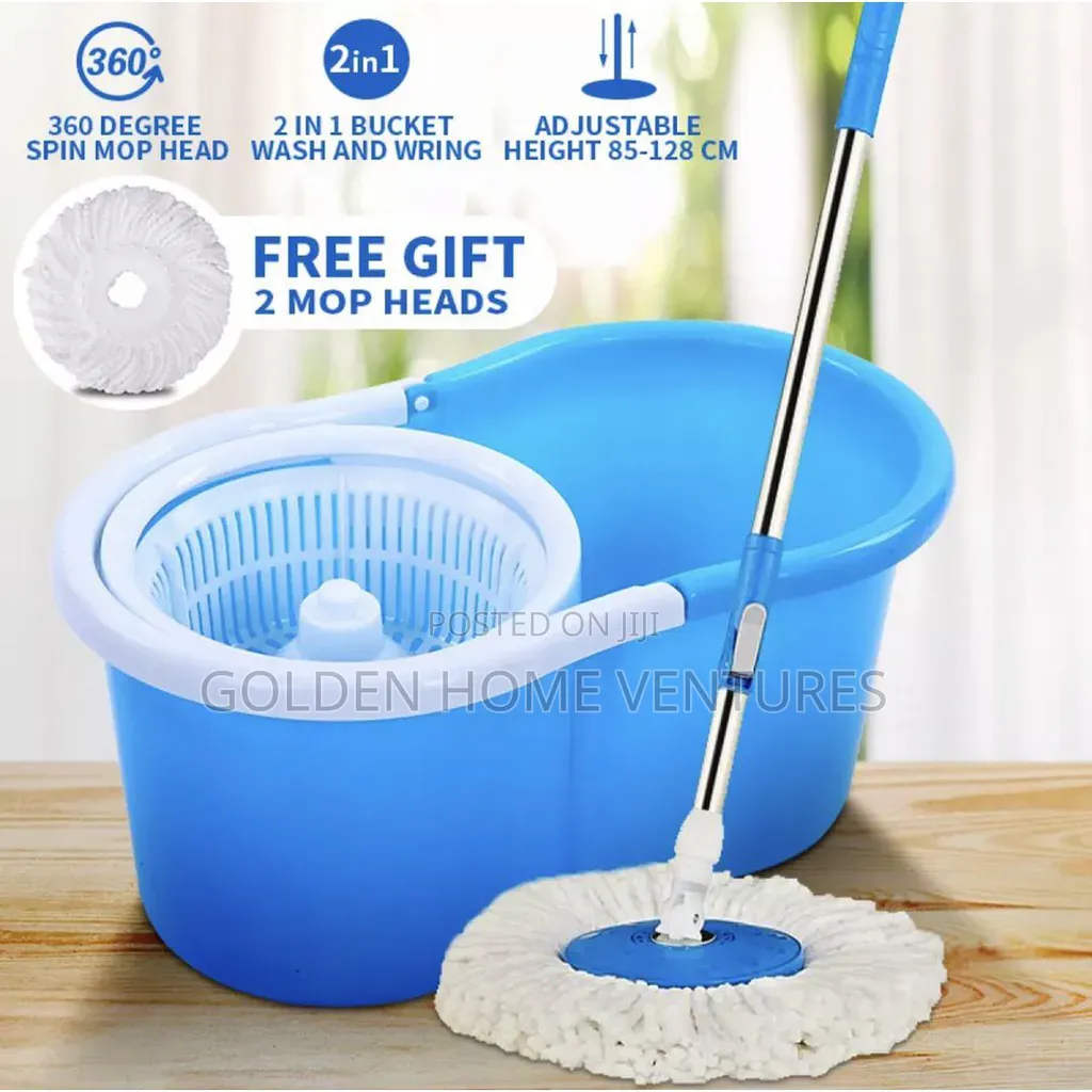 Microfiber Spin Mop and Bucket Set With Extra Refill Head