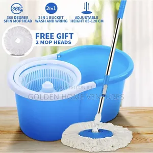 Microfiber Spin Mop and Bucket Set With Extra Refill Head
