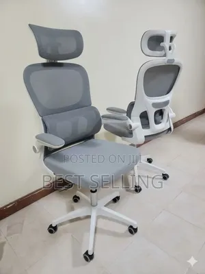 Elegant Swivel Grey Office Chair