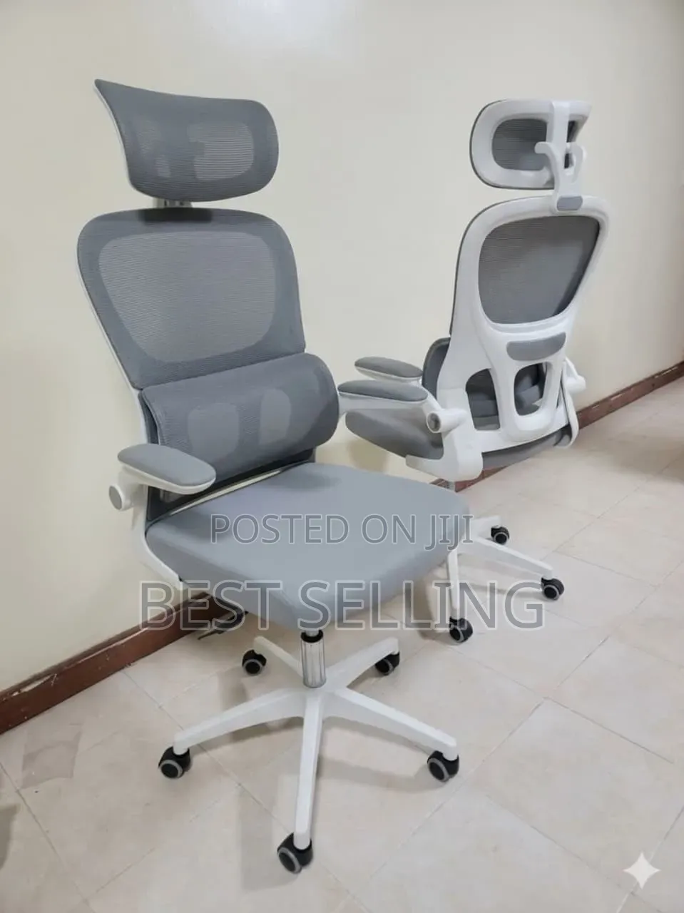 Elegant Swivel Grey Office Chair