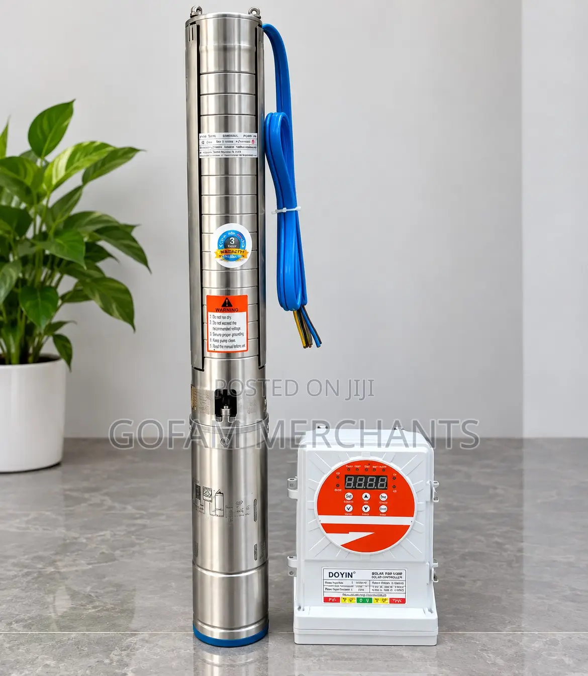 Doyin(4.0HP)3000W,1.5inch DC Submersible Pump(5000L/H)4sds5-285m Head