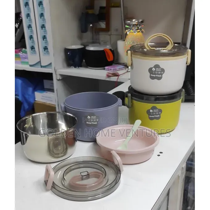 1000ml Stainless Steel Insulated Bento Lunch Box With Spoon