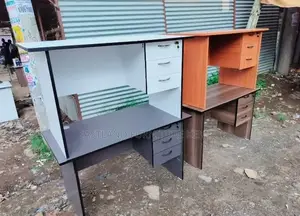 Office Desk With Drawers - White Grey Office Table