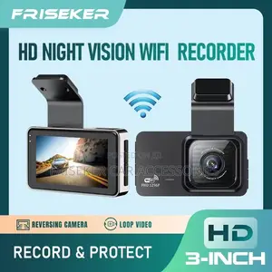 FRISEKER 3 Inch Dash Cam 1296P WiFi Night Vision Car DVR Recorder