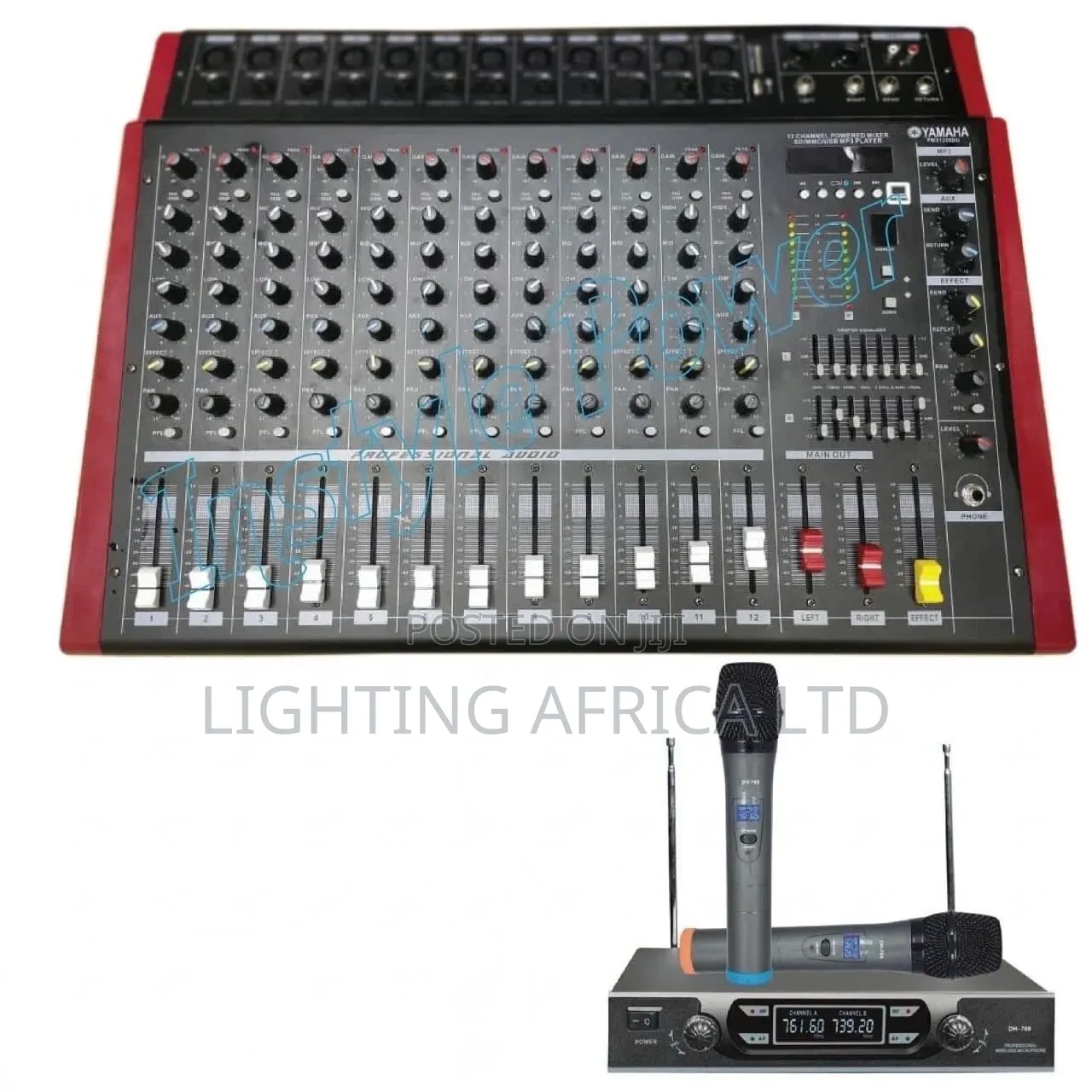 Yamaha 12 Channels Powered Mixer Max Wireless Dual Microphone