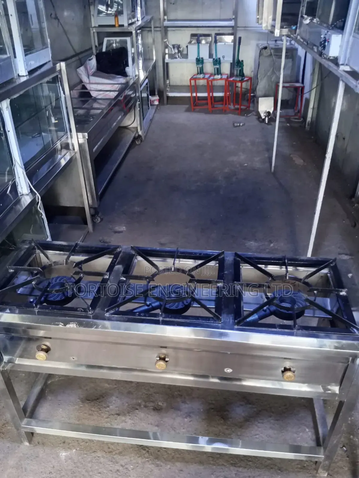 Stainless Steel Commercial Gas Cooker 3 Burner Size 1350mm × 560mm