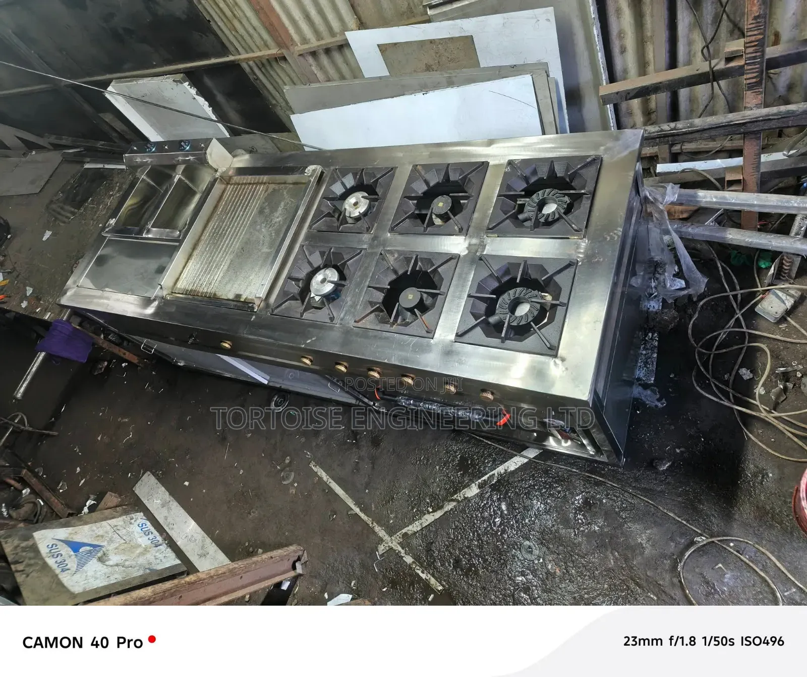 Stainless Steel Commercial Cooking Units With 6 Burner Gas Cooker