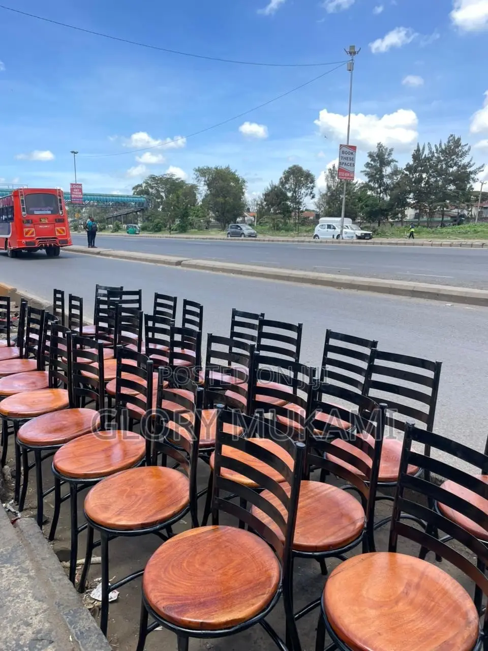 Wooden Varnish Mahogany Restaurant Chairs