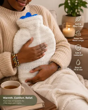 Cozy Fleece Covered Hot Water Bottle - Pain Relief Warmth