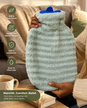 Cozy Fleece Covered Hot Water Bottle - Pain Relief Warmth