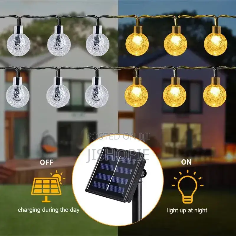 Solar Powered Outdoor String Christmas Lights–12M Roll -100 Balls
