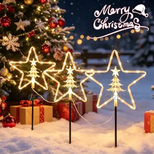 Solar Christmas Garden Pathway Lights 8 Modes Outdoor Decor