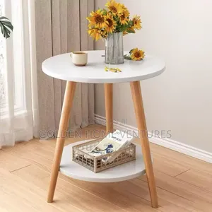 2 Tier Minimalist Nordic Side Table Round Coffee Stand