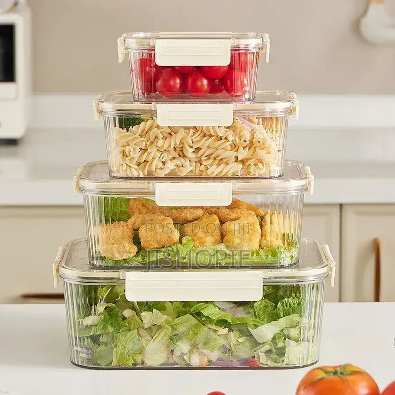 4Pcs Stackable Food Storage Containers Fridge Organizers