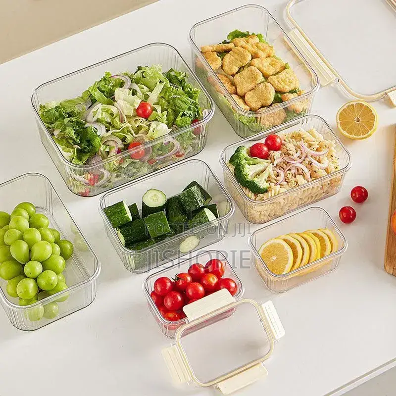 4Pcs Stackable Food Storage Containers Fridge Organizers