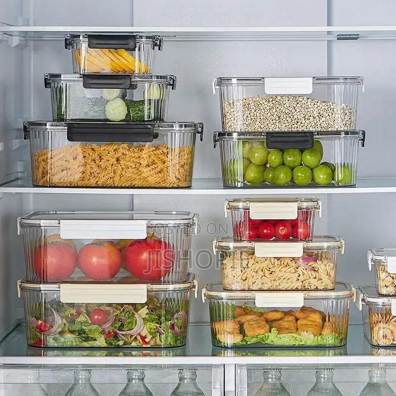 4Pcs Stackable Food Storage Containers Fridge Organizers