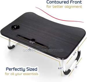 Foldable Laptop Desk Bed Table Tray With Tablet Holder
