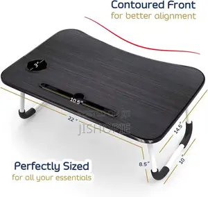 Foldable Laptop Desk Bed Table Tray With Tablet Holder