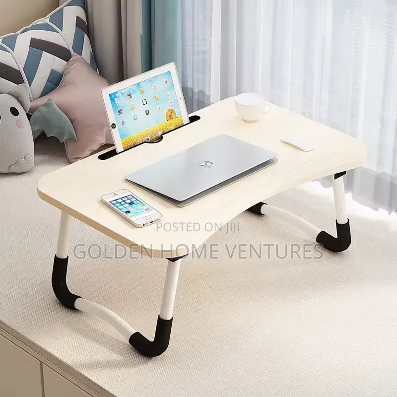 Foldable Laptop Desk Bed Table Tray With Tablet Holder