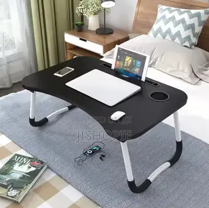 Foldable Laptop Desk Bed Table Tray With Tablet Holder