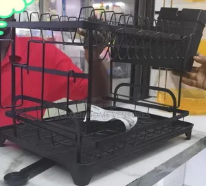 Quality Carbon Steel 2 Tier Dish Drying Rack Drainer Board