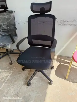 Office Chair - Black Mesh Office Chair With Headrest