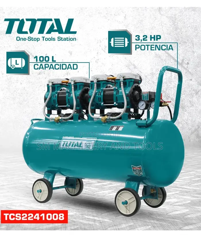 Total TCS Air Compressor 100l 2×1200w (3.2hp)