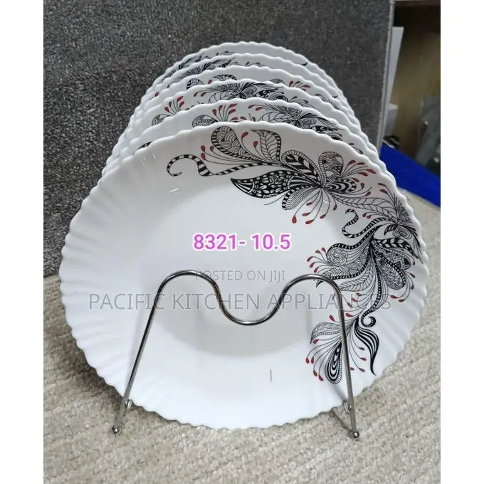 Set of 6 Beautiful Dinner Serving Ceramic Plates 6pcs Cream