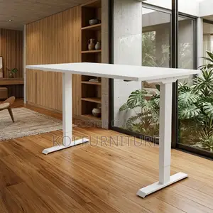 Office Desk; Modern 1.2 Meters Adjustable Desk With Electric Button